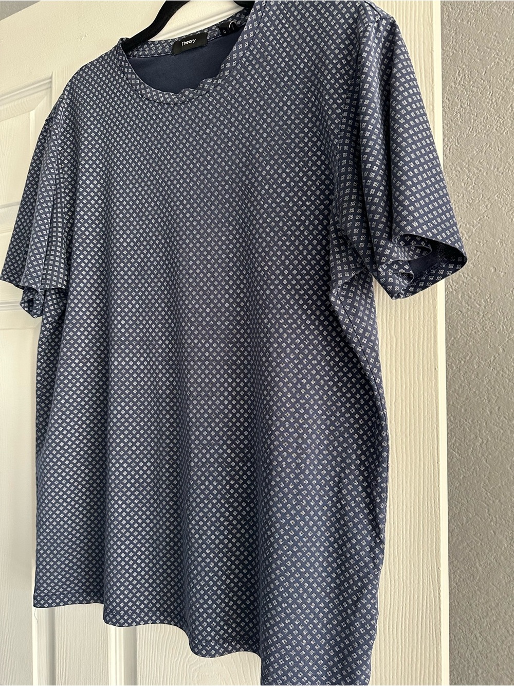 Theory men’s Navy and White Micro Dot Crewneck Tee size large - Picture 7 of 12